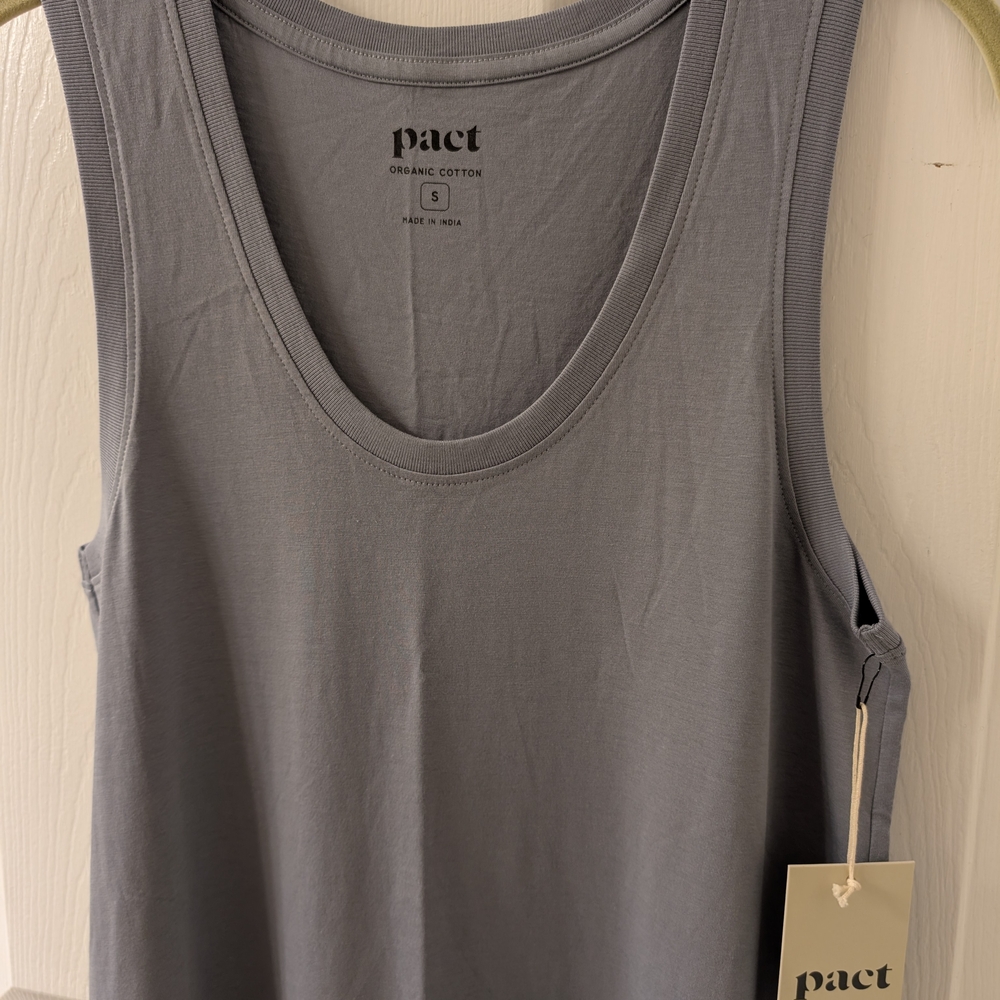 Pact Women's Slate Gray Organic Cotton Midi Dress